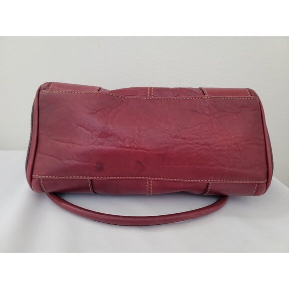 Nicoli Italia Blood Red Leather Handbag Shoulder Bag - Made In Italy - Picture 6 of 10